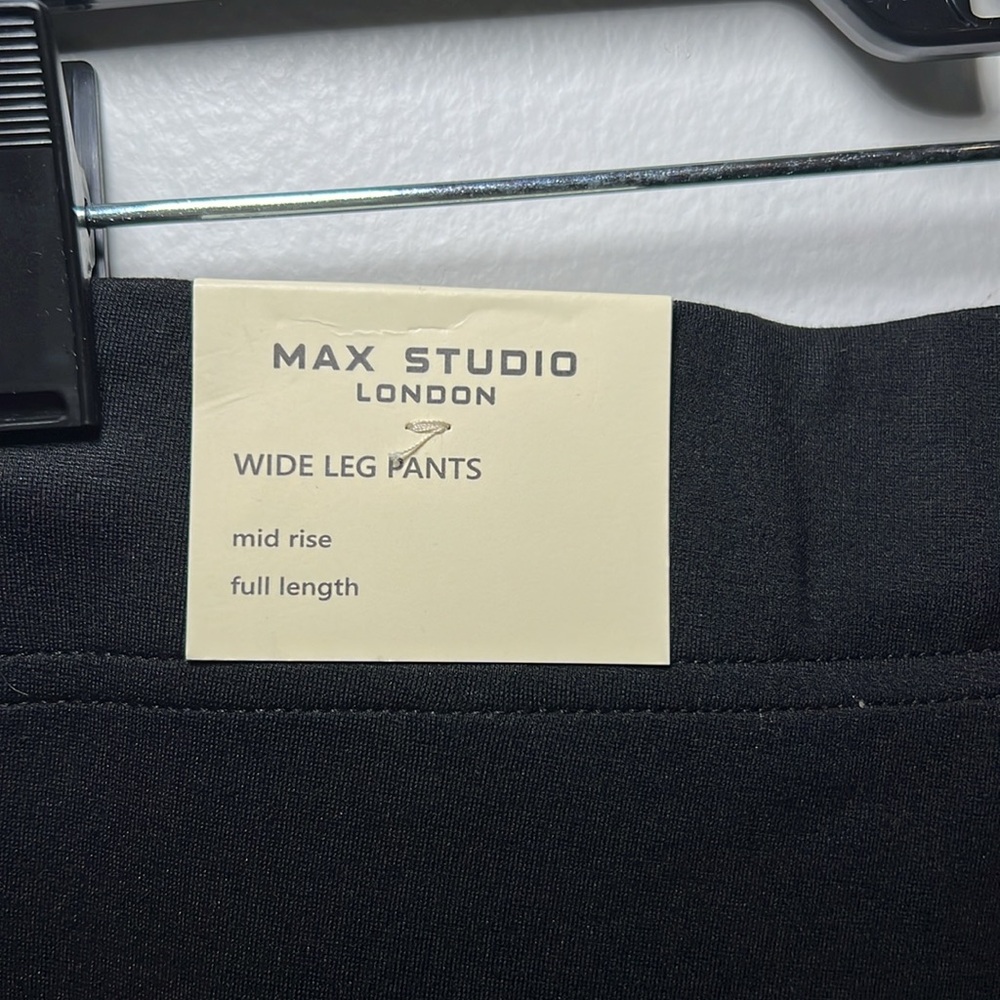 Max Studio Black Wide Leg Pants with Elastic Waistband NWT - Picture 4 of 8